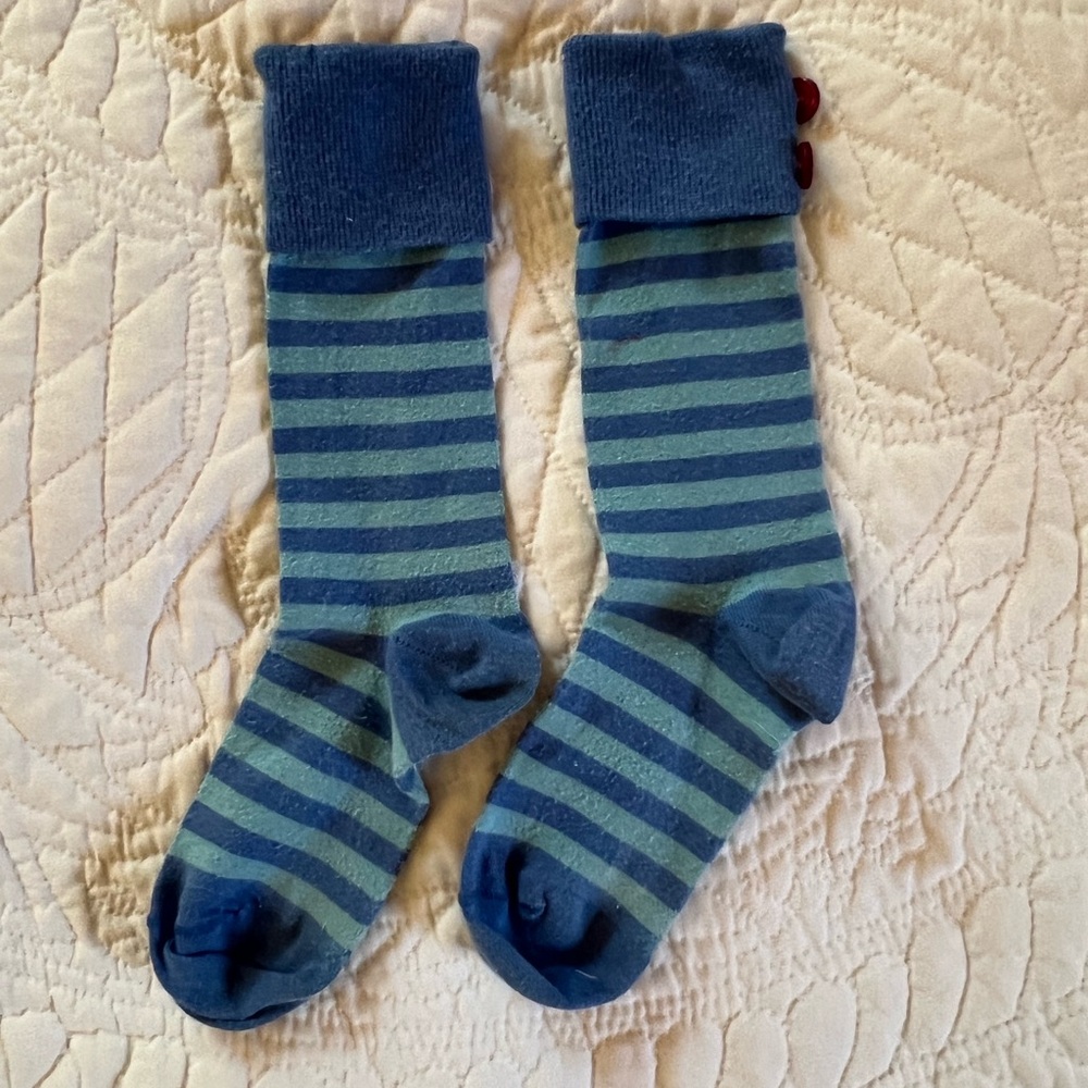 Matilda Jane Blue and Green Striped Kids Socks